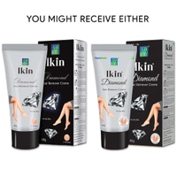 lkin Ikin Diamond Hair Remover Cream 60g of 2 pack for Skin - Bikini Hair Removal Cream for Women and Girls | Suitable for Legs, Underarms & Bikini Line