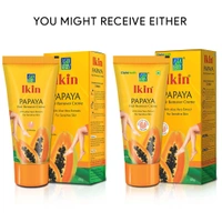 lkin Ikin Papaya Hair Removal Cream Pack of 2 (60g Each) for Sensitive Skin | Bikini, Legs & Underarms