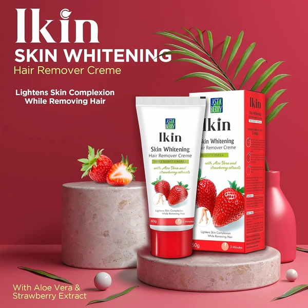 lkin Ikin Skin Brightening Hair Remover Cream - Pack of 2 (60gm Each) | Bikini Hair Removal Cream for Women & All Skin Types
