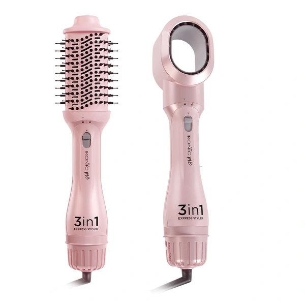 IKONIC 3 in 1 Express Styler | Professional Volumizer Blow Dryer | With Mixed Styling Bristles | 1200W Power | Innovative Air Flow Vents | Ceramic Titanium Tourmaline-Coated Brush Head | Suitable for All Hair Types