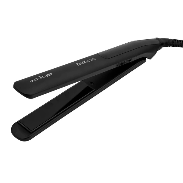 Ikonic Black Beauty Hair Straightener for Women | Ceramic Coated Floating Plates | Handle Lock Feature | Instant Heat-Up Technology | Slim, Lightweight & Travel-Friendly