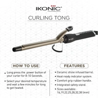 IKONIC Ikonic Curling Tong-25mm, Ceramic shine infused barrel, Digital Display, Instant Heatup, Hair Curling With swivel cord Hair Styling, For Women, All Hair Type