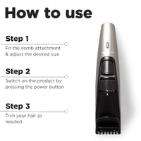 Ikonic Groom and Trim Hair Trimmer | Advanced Ceramic Blades | LED Spotlight & Waterproof Design | 10 Adjustable Length Settings | 50-Min Runtime for Precision Grooming