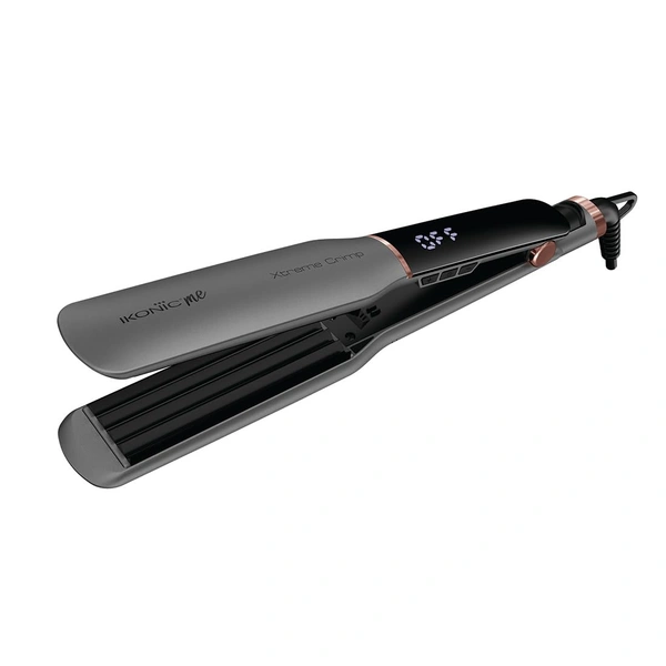 Ikonic Me Xtreme Crimp Hair Crimper for Women | Extra Long & Wide Ceramic Plates | Digital Temperature Display, 360� Swivel Cord | Salon Style Crimping