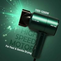 Ikonic Mini Vibe Hair Dryer 1200W - Emerald | 2 Speed Settings | Cool Shot | Overheat Protection | Compact & Travel Friendly Design | Suitable for All Hair Types