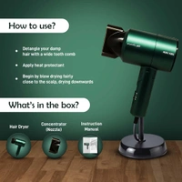 Ikonic Mini Vibe Hair Dryer 1200W - Emerald | 2 Speed Settings | Cool Shot | Overheat Protection | Compact & Travel Friendly Design | Suitable for All Hair Types