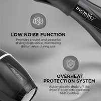 Ikonic Pro 2100+ Hair Dryer 2000W, With 3 heat & 2 speed settings, Cool Shot, Interchangeable Nozzles, Professional Styling For All Hair Type.