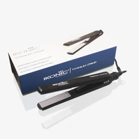 IKONIC Slim Titanium Hair Crimper (Black) | Quick Heatup | Adjustable Temperature Titanium Plates | Salon-Quality Hair | Heat-Protective | For All Hair Type