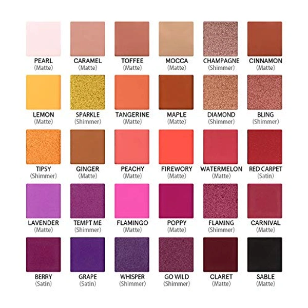 Cosluxe Imagic Professional Imagic CosluxeProfessional Galaxy Shine Eyeshadow Palette 35.8g | 30 Color Multicolor Palette | Matte, Satin & Shimmer Finish | Highly Pigmented Eye Makeup