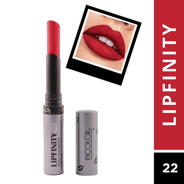 Incolor Lipfinity Non-Transfer Lipstick Shade 22 |  Intense Matte Finish | Long-Lasting Wear | Smudge-Proof & Lightweight Texture | Hydrating Formula & Travel-Friendly Size