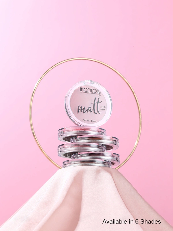 Incolor Long Lasting Matt Touch Blusher 5g Shade 04 | Smooth Matte Cheek Blush Powder, Lightweight, Blendable & Buildable Color for Long-Lasting Natural Finish