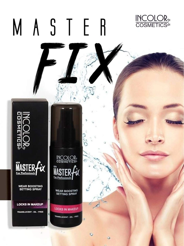 Incolor Master Fix Setting Spray 100ml | Professional Oil-Free Makeup Fixer for Men & Women | Long-Lasting Hold | Lightweight Matte Finish | Controls Oil & Keeps Makeup Fresh