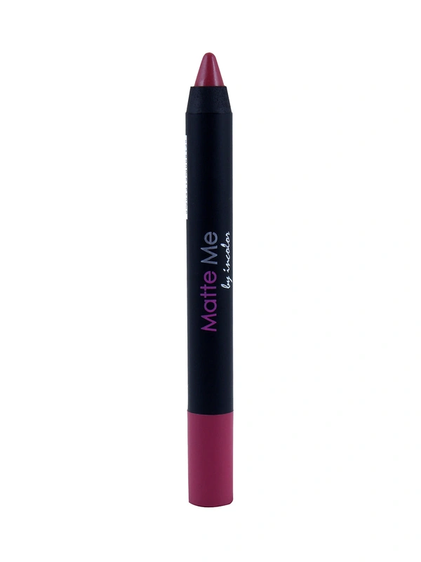 Incolor Matte Me Crayon Pencil Lipstick 01 Kitty Party | Smooth Matte Finish & Long-Lasting | Lightweight & Full Coverage Lip Color Crayon for Daily & Party Wear