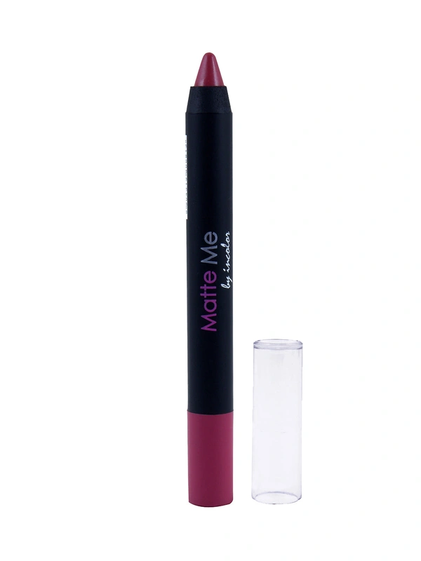 Incolor Matte Me Crayon Pencil Lipstick 01 Kitty Party | Smooth Matte Finish & Long-Lasting | Lightweight & Full Coverage Lip Color Crayon for Daily & Party Wear
