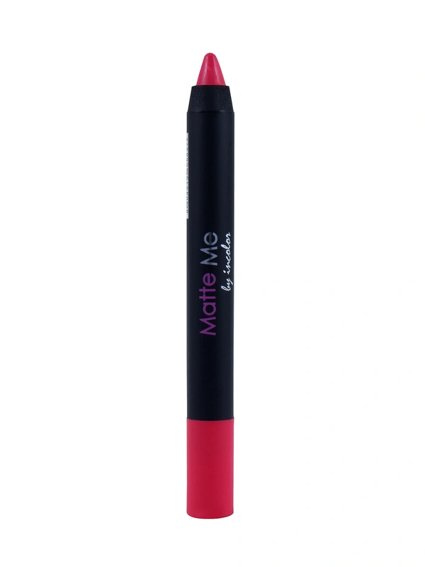 Incolor Matte Me Crayon Pencil Lipstick 02 On the Beach |  Rich Matte Finish & Creamy Texture | Long-Lasting & Lightweight Lip Crayon for Smooth & Bold Everyday Looks