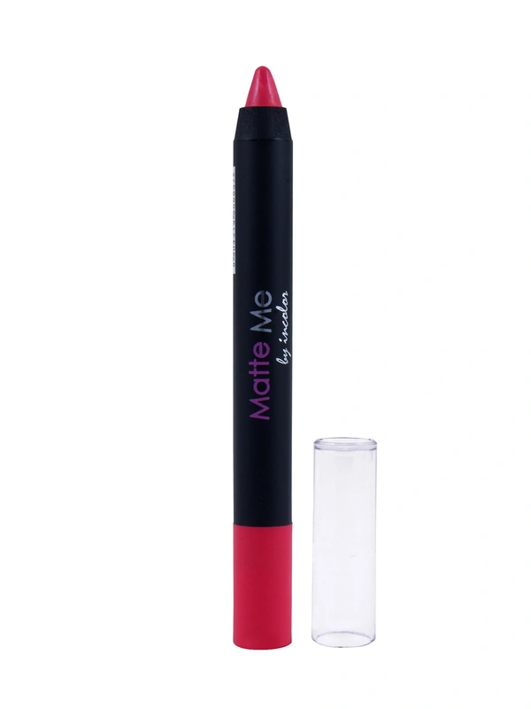 Incolor Matte Me Crayon Pencil Lipstick 02 On the Beach |  Rich Matte Finish & Creamy Texture | Long-Lasting & Lightweight Lip Crayon for Smooth & Bold Everyday Looks