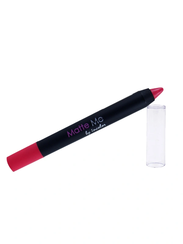 Incolor Matte Me Crayon Pencil Lipstick 02 On the Beach |  Rich Matte Finish & Creamy Texture | Long-Lasting & Lightweight Lip Crayon for Smooth & Bold Everyday Looks