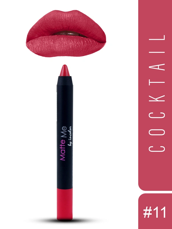 Incolor Matte Me Crayon Pencil Lipstick 11 Cocktail| Vibrant Matte Finish & Creamy Texture | Long-Lasting Wear & Precise Crayon Design | Lightweight Formula for All-Day Comfort