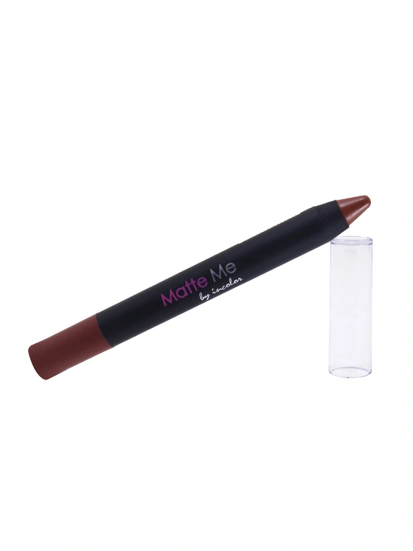 Incolor Matte Me Crayon Pencil Lipstick 19 Masion| Deep Matte Finish & Creamy Texture | Long-Lasting Wear & Precise Crayon Design | Lightweight Formula for All-Day Comfort