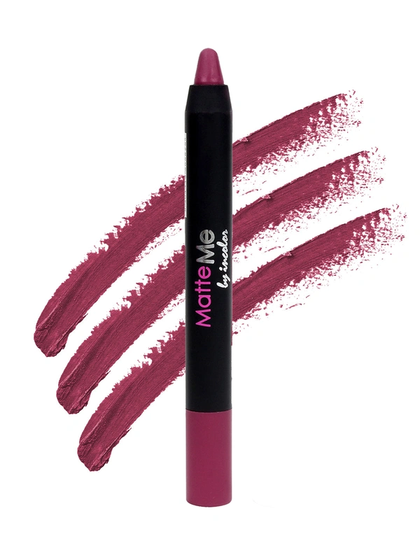Incolor Matte Me Crayon Pencil Lipstick 26 Mouve On | Elegant Matte Finish & Creamy Texture | Long-Lasting Wear & Precise Crayon Design | Lightweight Formula for All-Day Comfort