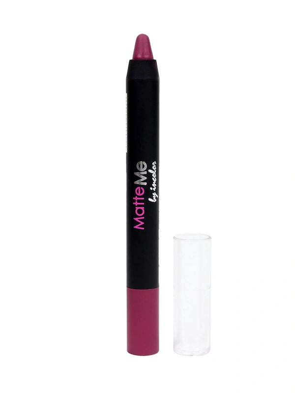 Incolor Matte Me Crayon Pencil Lipstick 26 Mouve On | Elegant Matte Finish & Creamy Texture | Long-Lasting Wear & Precise Crayon Design | Lightweight Formula for All-Day Comfort