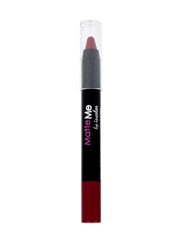 Incolor Matte Me Crayon Pencil Lipstick 30 Bloody Maroon | Deep Maroon Matte Finish & Creamy Texture | Full Coverage, Long-Lasting Wear & Precise Crayon Design | Lightweight Formula for All-Day Comfort