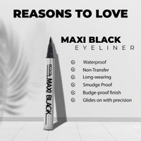 Incolor Maxi Pen Eyeliner 2gm Shade 01 Black for Women | Highly Pigmented | Long Lasting | Smudge Proof | Easy Sketch Tip | Matte Finish