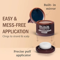Incolor Root Touch Up Hair Powder Beard Line Black | Hairline & Beard Filler | Root Cover Up Stick | For Thinning Hair, Bald Spots & Eyebrows