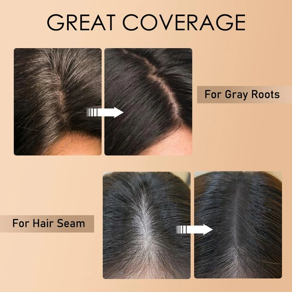 Incolor Root Touch Up Hair Powder Beard Line Black | Hairline & Beard Filler | Root Cover Up Stick | For Thinning Hair, Bald Spots & Eyebrows
