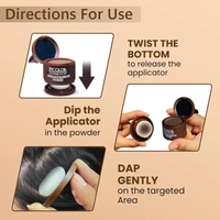 Incolor Root Touch Up Hair Powder Beard Line Black | Hairline & Beard Filler | Root Cover Up Stick | For Thinning Hair, Bald Spots & Eyebrows