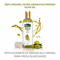 Indus Valley Bio Organic Extra Virgin Olive Oil 200ml | 100% Cold Pressed & Pure | Edible Cooking Oil | Baby Massage, Skin & Hair Care | Natural & Chemical-Free