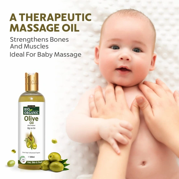 Indus Valley Bio Organic Extra Virgin Olive Oil 200ml | 100% Cold Pressed & Pure | Edible Cooking Oil | Baby Massage, Skin & Hair Care | Natural & Chemical-Free