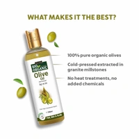 Indus Valley Bio Organic Extra Virgin Olive Oil 200ml | 100% Cold Pressed & Pure | Edible Cooking Oil | Baby Massage, Skin & Hair Care | Natural & Chemical-Free