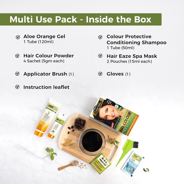 Indus Valley INDUS VALLEY Damage Free Natural Gel Hair Colour 220ml Dark Brown 3.00 for Women & Men | 100% Grey Coverage | Ammonia & PPD Free Herbal Organic Conditioning Hair Color