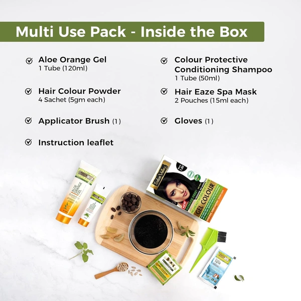 Indus Valley INDUS VALLEY Damage Free Natural Gel Hair Colour 220ml  Black 1.00 for Women & Men | 100% Grey Coverage | No Ammonia, No PPD | Organic Herbal Based Conditioning Hair Color