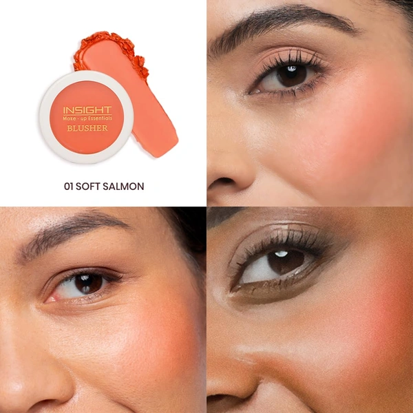 Insight Creme Blusher Soft Salmon, 3.5g | Creamy, Buildable Blusher for Natural Flush | Long-Lasting, Smooth Formula | Ideal for All Skin Types
