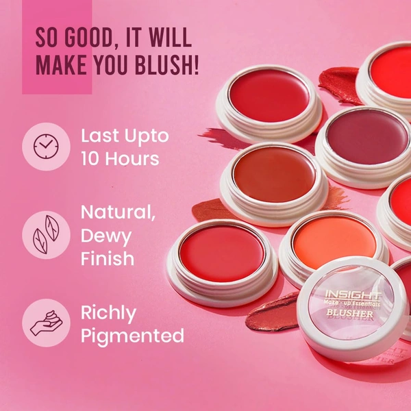 Insight Creme Blusher Soft Salmon, 3.5g | Creamy, Buildable Blusher for Natural Flush | Long-Lasting, Smooth Formula | Ideal for All Skin Types