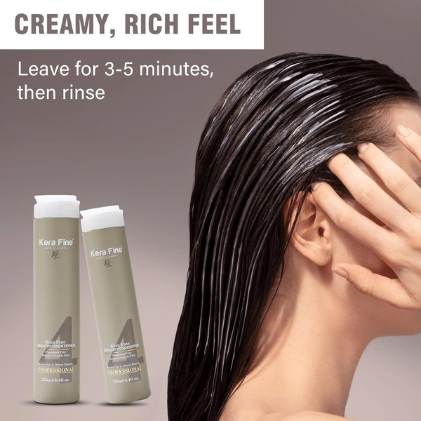 KERA FINE Kera Fine Keratin Conditioner 250ml | Sulfate, Paraben, Phosphate & Sodium Chloride Free | Enriched with Keratin, Soy & Wheat Protein | Professional Hair Care