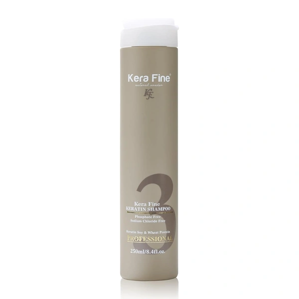 Kera Fine Keratin Shampoo 250ml | Sulfate-Free, Paraben-Free, Sodium Chloride-Free | Keratin, Soy & Wheat Protein Formula | Professional Hair Care for All Hair Types