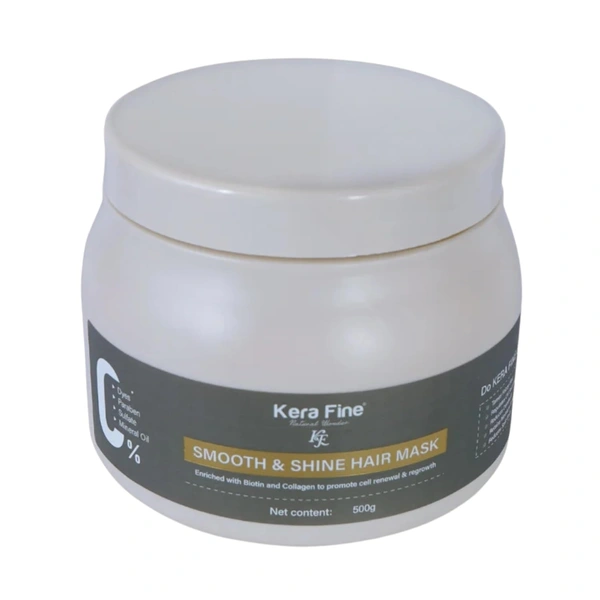 KERA FINE Smooth & Shine Hair Mask for Dry & Frizzy Hair 500g | Deep Conditioning Spa Treatment | Repairs Damage, Adds Shine & Softness | For Chemically Treated Hair