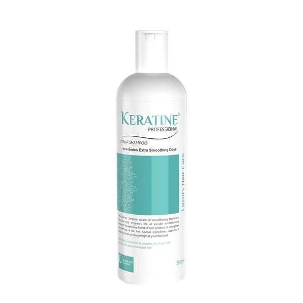 Keratine Professional Smoothening Shampoo 500ml for Weak & Damaged Hair | Enriched with Keratin Protein | Repairs Breakage | Reduces Frizz | Restores Shine & Strength