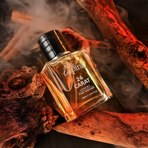La Pink 24 Carat Luxury Pure Perfume for Men 30ml | White Floral, Tuberose, Amber & Antimatic | Woody, Salty & Leather | Tropical, Musky & Coconut Notes | Long-Lasting Scent
