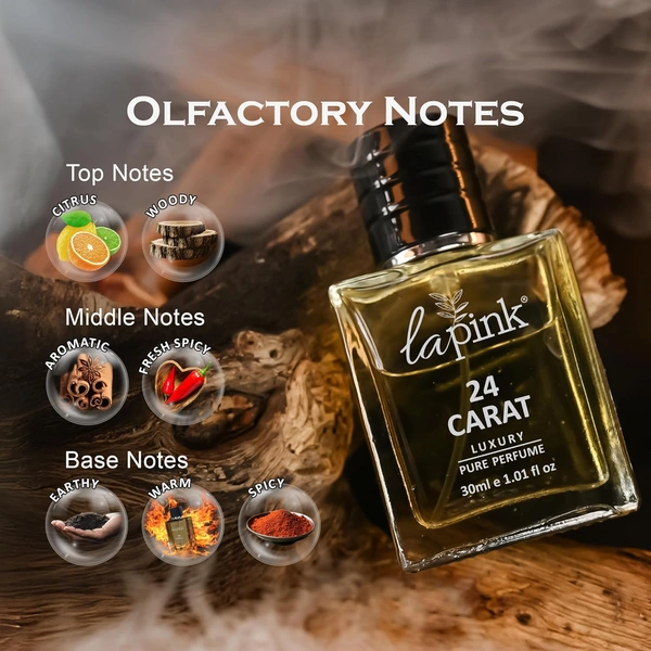 La Pink 24 Carat Luxury Pure Perfume for Men 30ml | White Floral, Tuberose, Amber & Antimatic | Woody, Salty & Leather | Tropical, Musky & Coconut Notes | Long-Lasting Scent