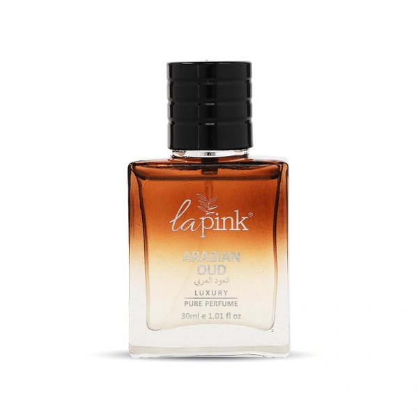La Pink Arabian Oud Luxury Pure Perfume for Men 30ml | Oud, Warm spicy, Smoky | Rose, Fruity, Leather |Balasmic, Sweet, Woody | Long-lasting Fragrance