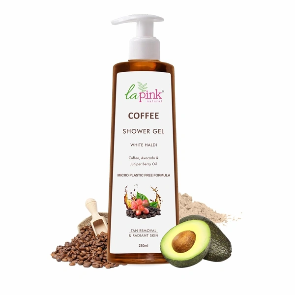 La Pink Natural La Pink Coffee Shower Gel 250ml | White Haldi, Coffee,  Avocado & Juniper Berry Oil | Calming, Smoothing | Microplastic-Free, Skin-Friendly Formula
