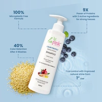 La Pink Natural La Pink Colour Protact Sampoo Quinoa Protein 250ml | White Haldi, Quinoa, Pomegranate & Blueberry | Microplastic-Free Formula |  Cleanse, refreshes & banishes dandruff
