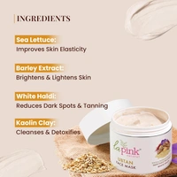 La Pink Natural La Pink Face Mask Ubtan White Haldi 100g with Kesar, Sandalwood & Borley Extract | Remove Tan, Blemishes & Dark Spots | Micro Plastic Free Formula