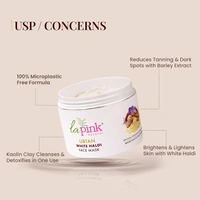 La Pink Natural La Pink Face Mask Ubtan White Haldi 100g with Kesar, Sandalwood & Borley Extract | Remove Tan, Blemishes & Dark Spots | Micro Plastic Free Formula