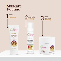 La Pink Natural La Pink Face Mask Ubtan White Haldi 100g with Kesar, Sandalwood & Borley Extract | Remove Tan, Blemishes & Dark Spots | Micro Plastic Free Formula