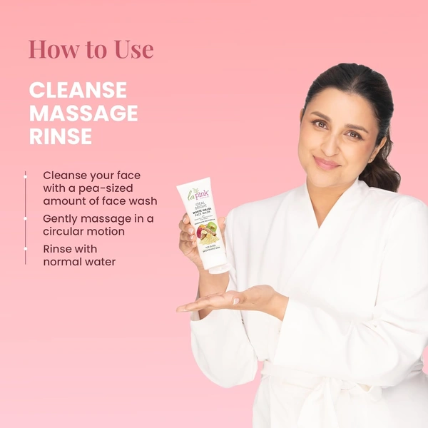 La Pink Natural La Pink Face Wash Ideal Bright White Haldi 100ml, Boosts Radiance | Reduces Pigmentation & Dark Spots | Hydrating & Soap-Free | Kakadu Plum, Mulberry & Cactus Flower | All Skin Types